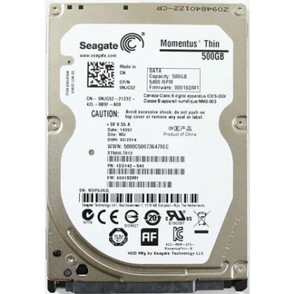 Хард диск Seagate Laptop Thin 500GB, 2.5", SATA 3Gb/s 5400RPM, 16MB, ST500LT012