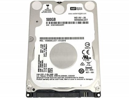 Хард диск WD 500GB, 2.5", 5400RPM, SATA 3Gb/s 16MB Cache, WD5000LUCT