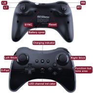Съвместим Wii U Classic Wireless Pro Controller, черен