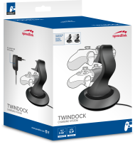 Зарядна станция Speedlink TWINDOCK за 2 броя контролери Dualshock 4, черна